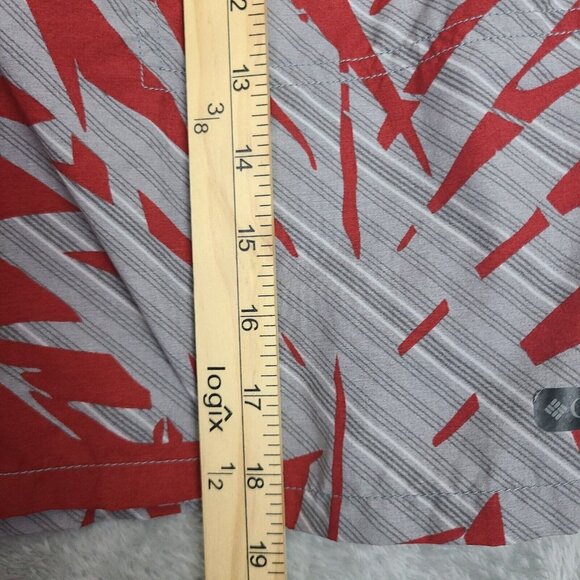 Columbia Swim Trunks Mens Size Small Red White Floral Swim Swimsuit Adult Lined - Picture 3 of 8